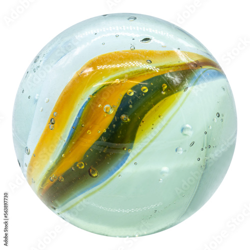 one mixed colorful  glass or ceramic marble or ball