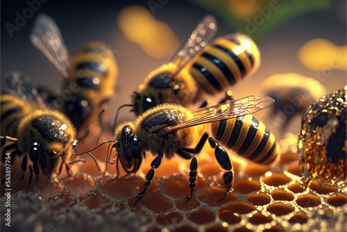 bee and honey made with generative ai © Interstellar