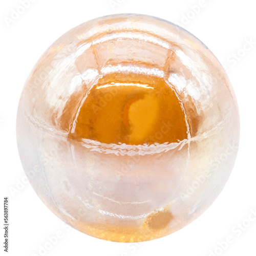 one yellow or orange glass or ceramic marble ball