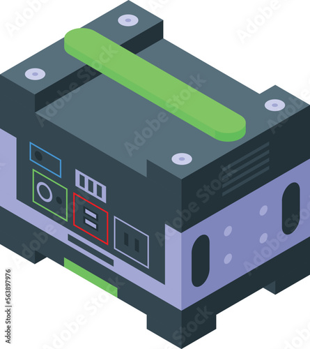 Generator icon isometric vector. Power energy. Industrial engine