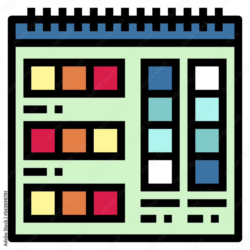 pantone filled outline icon style