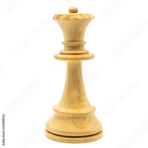 white wooden queen chess piece