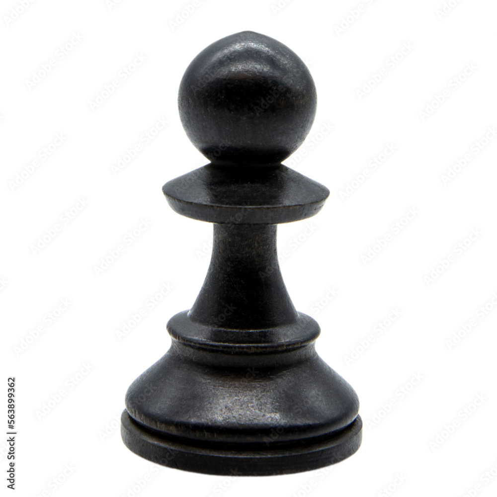 black wooden pawn chess piece - obrazy, fototapety, plakaty 