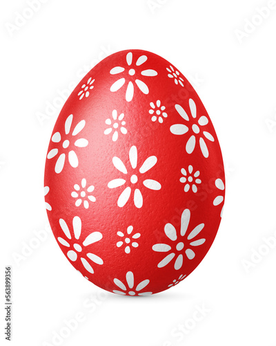 Handmade Easter egg isolated on a white