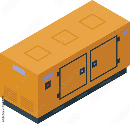 Yellow generator icon isometric vector. Power energy. Industrial gas