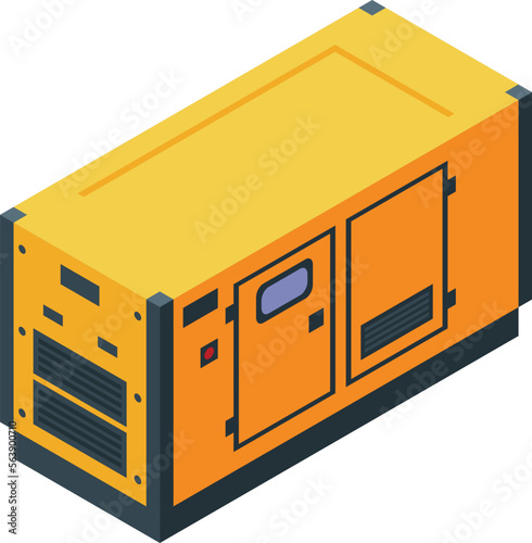 Diesel generator icon isometric vector. Power energy. Mobile equipment