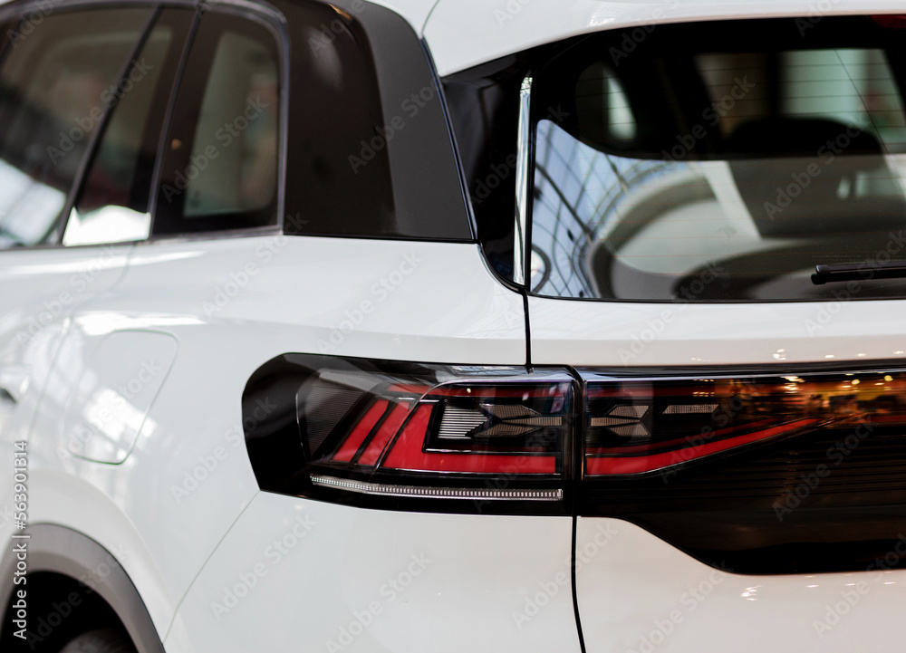 Fototapeta premium rear view of new electric car