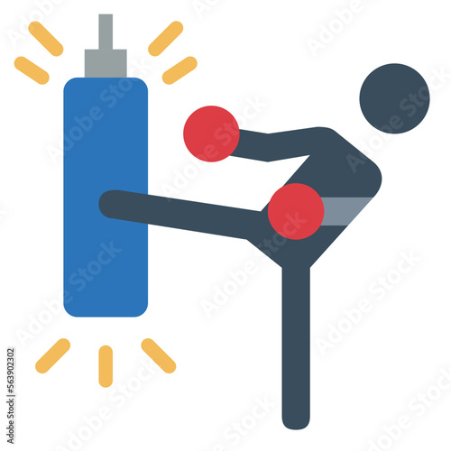 thai boxing flat icon style