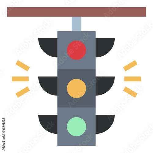 traffic lights flat icon style