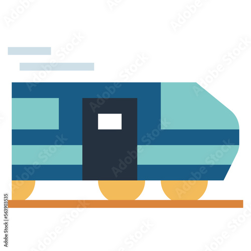 train flat icon style