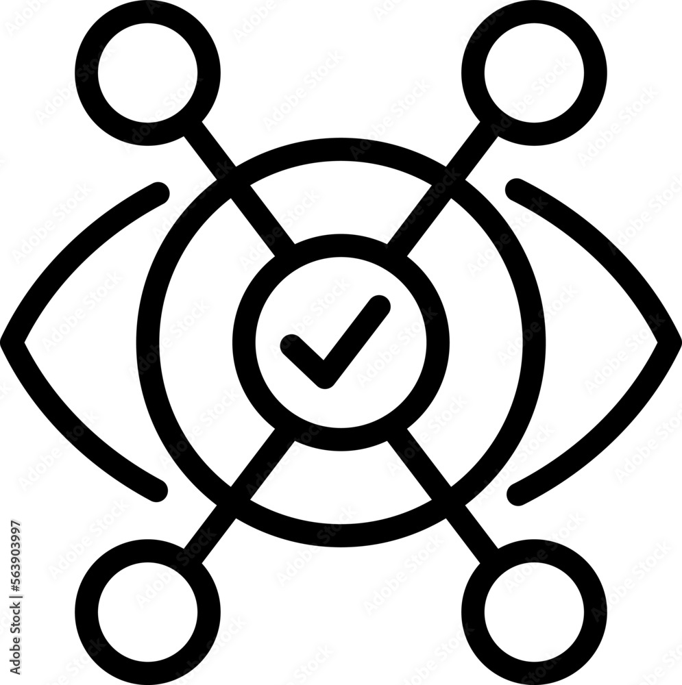 Eye key point icon outline vector. Main business. Takeaway list Eye key point icon outline vector. Main business. Takeaway list
