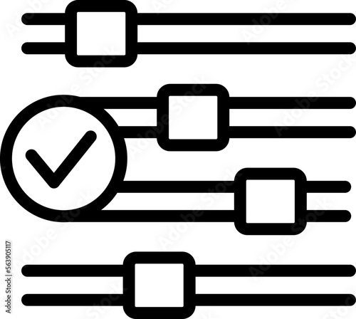 Equalizer key point icon outline vector. Main conclusion. List top