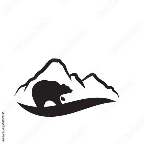 polar bear and mountain landscape