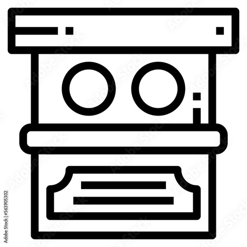 ticket office line icon style
