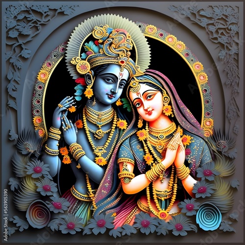 Hindu God Radha Krishna photo