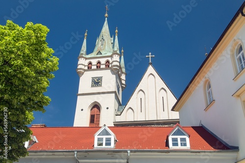 Humpolec city center town square St. Nicholas Church