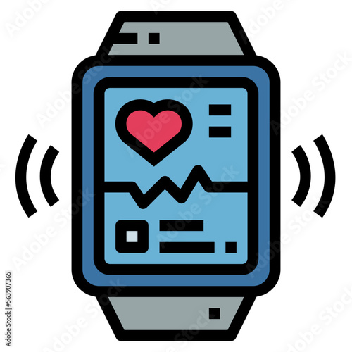 smartwatch filled outline icon style