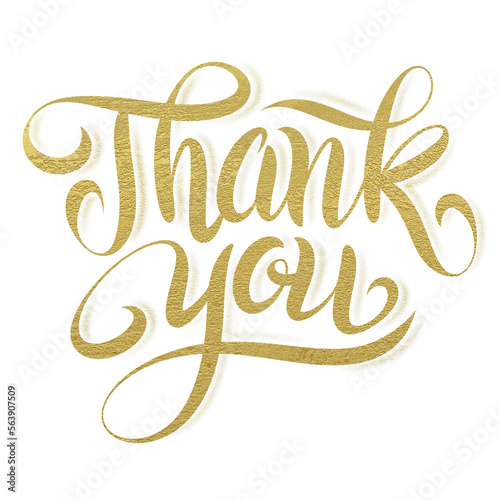 Thank You beautiful lettering png illustration with sparkling gold grain pattern, suitable for celebration, greeting, brochure, promo, card, post, etc
