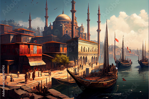 Ottoman period city of iIstanbul. photo