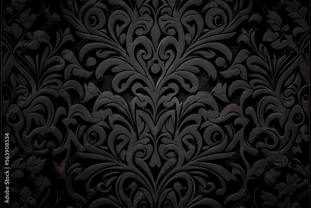 Black ornate background Black ornate background
