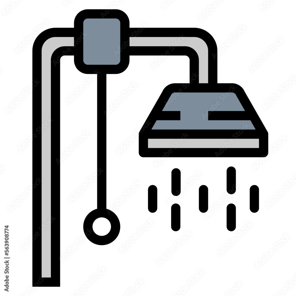 shower filled outline icon style shower filled outline icon style