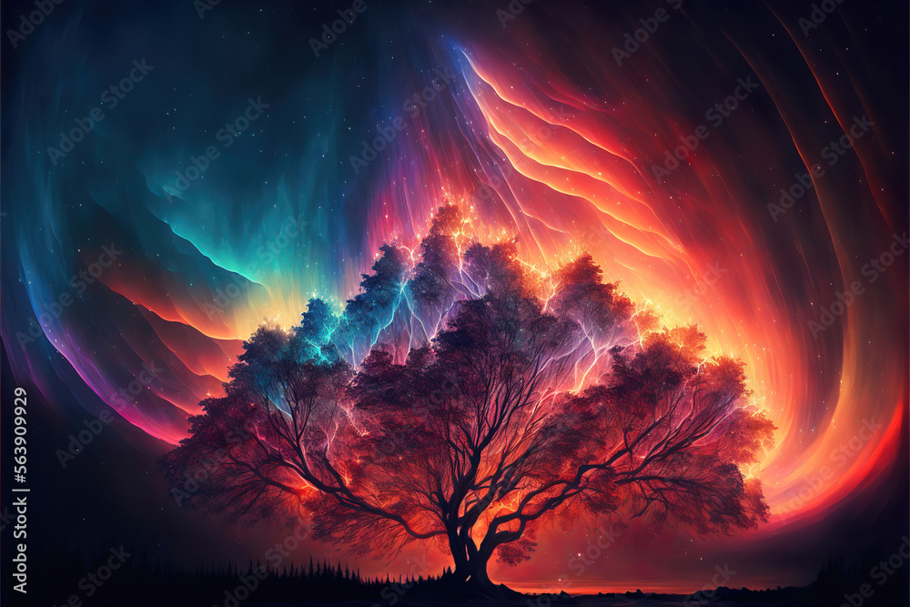 abstract colorful light rays landscape, generative ai abstract colorful light rays landscape, generative ai