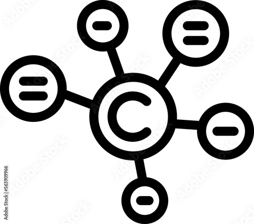 Collagen molecule icon outline vector. Cell cream. Serum cosmetic