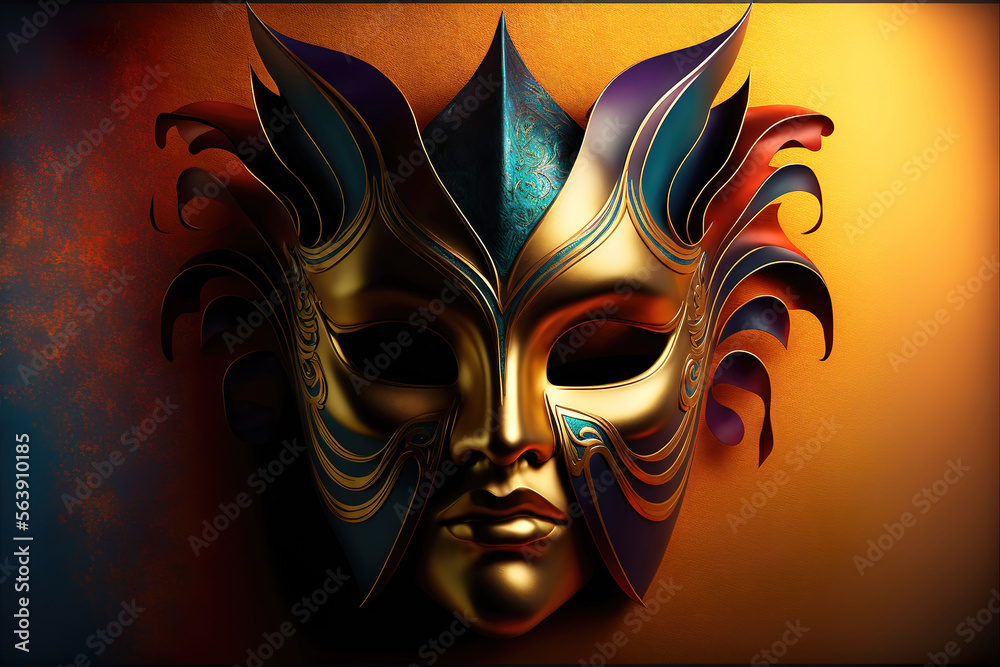 colorful venetian venice carnival mask, generative ai
