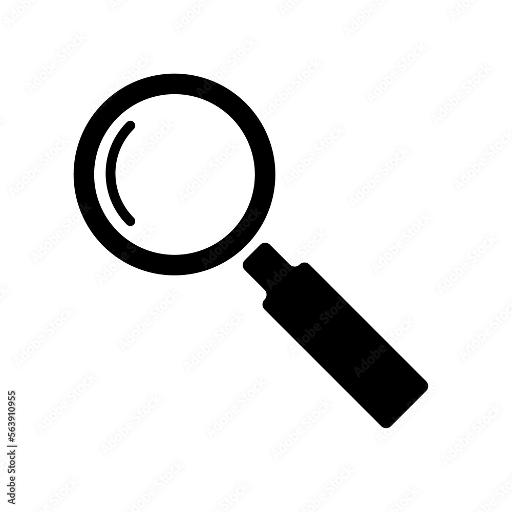 Vector magnifying glass icon with reflection. Search icon for website. Vector magnifying glass icon with reflection. Search icon for website.