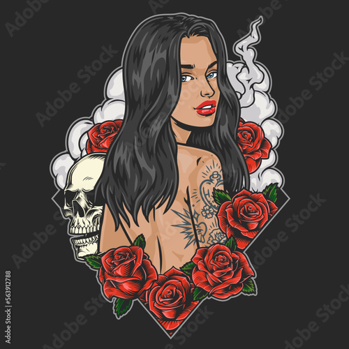 Dangerous hot girl flyer colorful