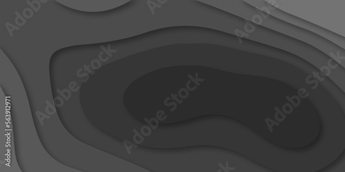 	
Abstract black Papercut banner concept. Paper carve black background for card poster brochure flyer design in lines black colors. Vector illustration. Cover layout template. Material design concept.