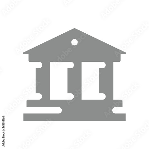 Courthouse or bank building icon. Financial administration or court fill vector symbol.