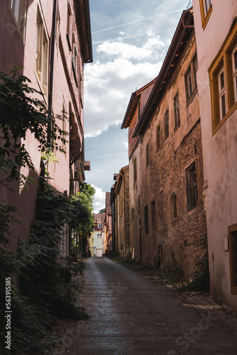 narrow historic german street in stone style