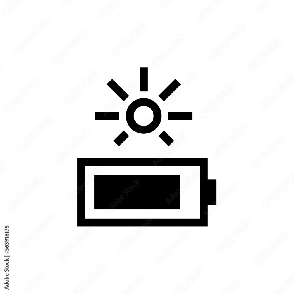 concept battery solar, solar energy icon vector isolated illustration