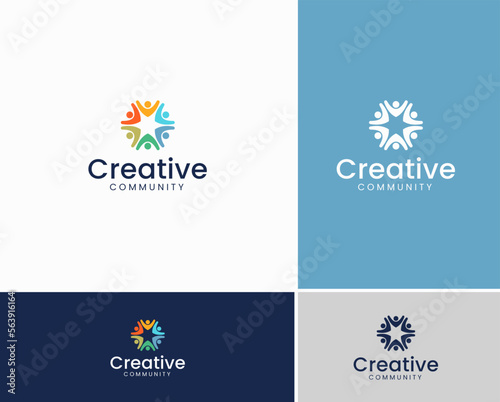 Modern creative community logo. community logo template. nonprofit organization logo template. geometric nonprofit logo template. mpodern and minimalist organization logo template