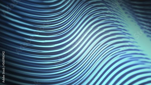 Abstract wavy blue gradient color background. Loop 4k video. Business background.