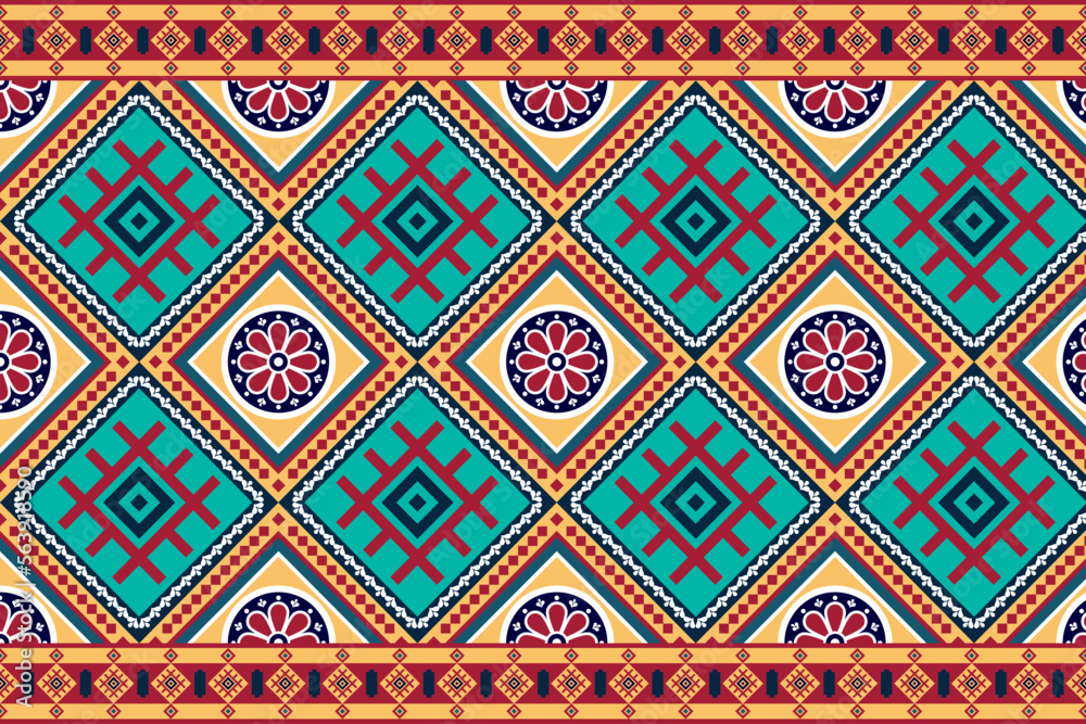 Oriental geometric ethnic pattern Can be used in fabric design for background, wallpaper, carpet, textile, clothing, wrapping, decorative paper, embroidery illustration vector.