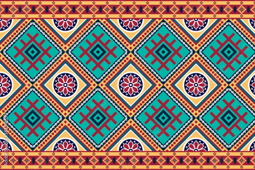 Oriental geometric ethnic pattern Can be used in fabric design for background  wallpaper  carpet  textile  clothing  wrapping  decorative paper  embroidery illustration vector.