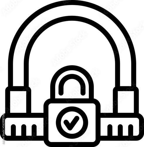 Sport cycling lock icon outline vector. Safety cycle. Secure transport