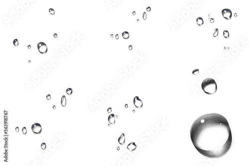 Set of waterdrops on transparent background photo