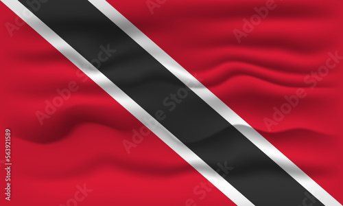 Waving flag of the country Trinidad and Tobago. Vector illustration.