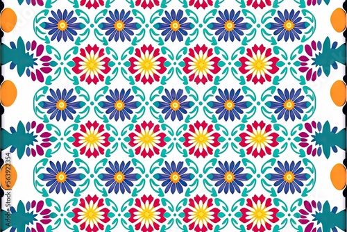 Simple yet Intricate Floral Seamless Repeat Patterns - Colorful and Elegant on White Background, HQ Image