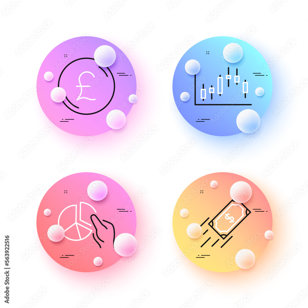 Fast payment, Pie chart and Pound money minimal line icons. 3d spheres or balls buttons. Candlestick graph icons. For web, application, printing. Finance transfer, Presentation graph, Currency. Vector Fast payment, Pie chart and Pound money minimal line icons. 3d spheres or balls buttons. Candlestick graph icons. For web, application, printing. Finance transfer, Presentation graph, Currency. Vector