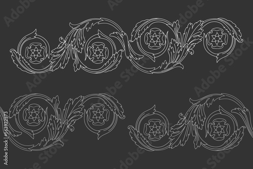 Greek decorative element flower, greek vector shape, stucco decoration, cartouche