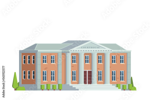 Vector icon set or infographic elements low poly courthouse buildings for city illustration © Lemonstocks