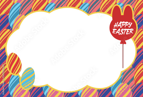 HAPPY EASTERの文字のイースターのグリーティングカード素材