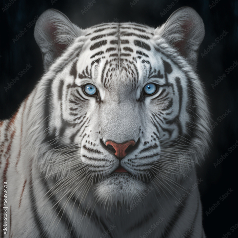 Fototapeta premium white tiger, generative AI