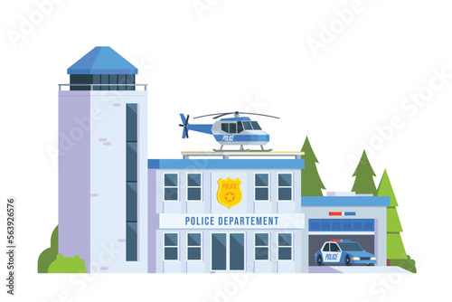Police Departement buildings for city illustration