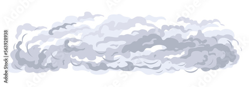 Clouds of gray smoke creep across the ground in front view isolated, poor visibility in smoky air, evaporation of toxic substances, smoke during a fire cartoon clipart