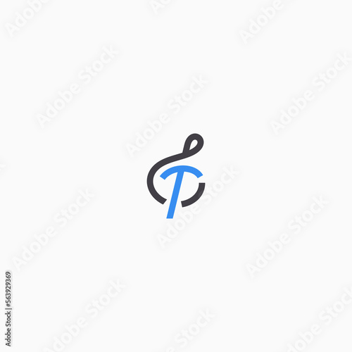 letter t music logo